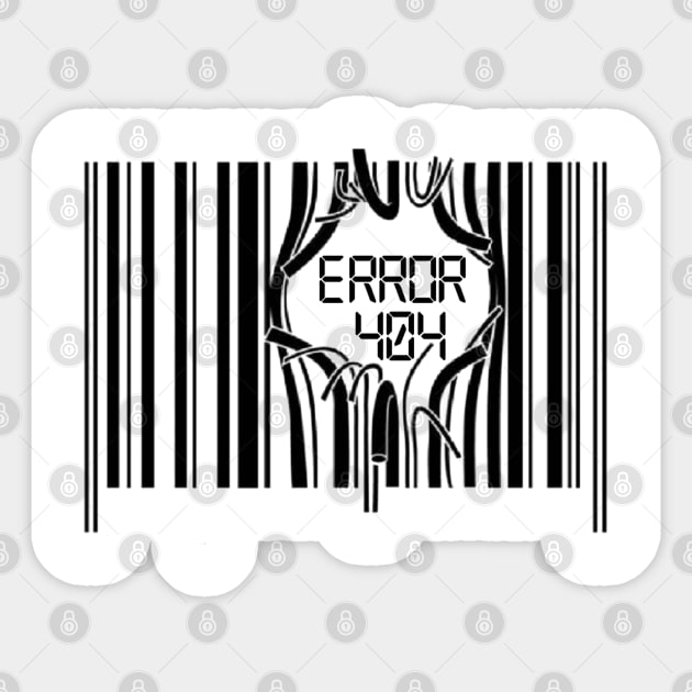 Error 404 Barcode Sticker by Cyber Club Tees